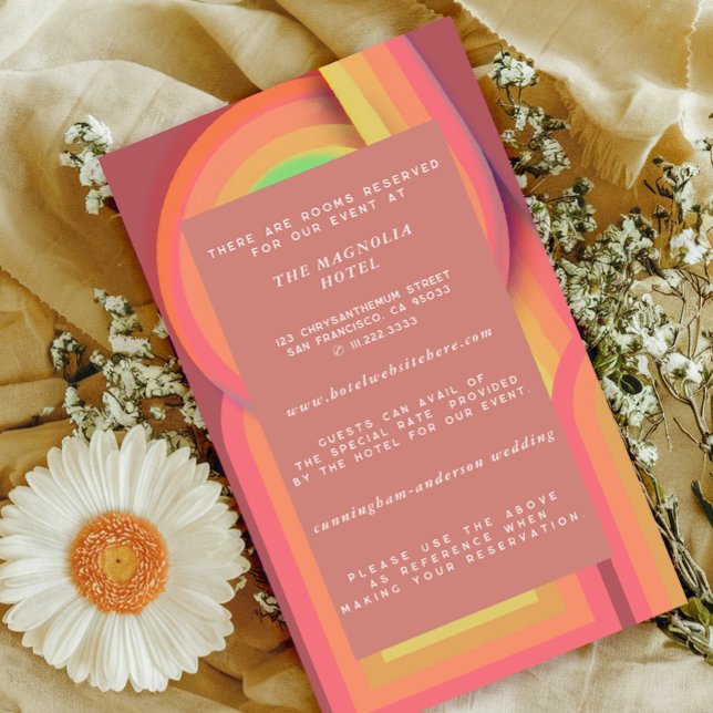 Tarjeta De Recepción Boda Retro Setenties Stripes (Subido por el creador)