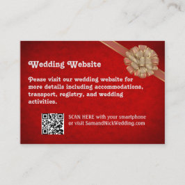 Tarjeta De Recepción Boda rojo