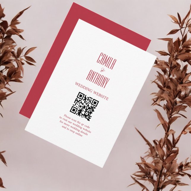 Tarjeta De Recepción Boda rojo (Subido por el creador)