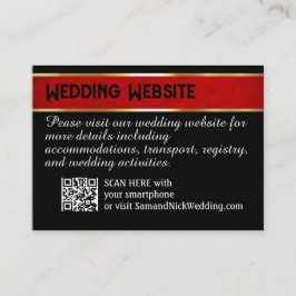 Tarjeta De Recepción Boda rojo y negro