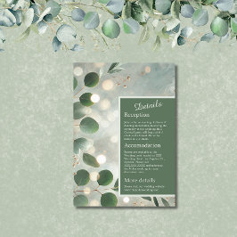 Tarjeta De Recepción Boda Romantic Sage Green Eucalyptus