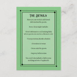 Tarjeta De Recepción Boda romántico de color verde pálido inspirado en 