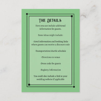 Tarjeta De Recepción Boda romántico de color verde pálido inspirado en 