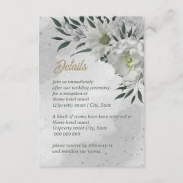 Tarjeta De Recepción boda romántico de flores blancas