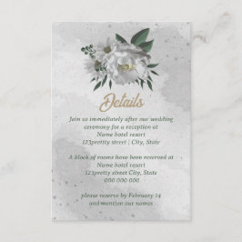 Tarjeta De Recepción boda romántico de flores blancas
