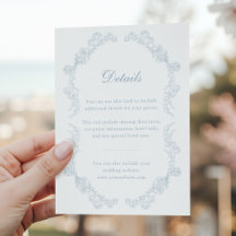 Boda romántico floral vintage azul turbio