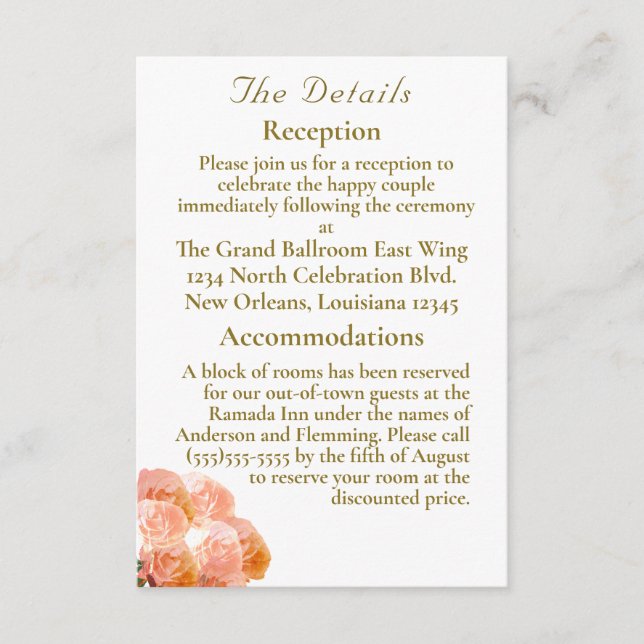 Tarjeta De Recepción Boda Rosa de Terracota Católica (Anverso)