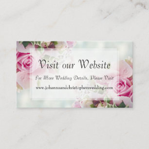 Tarjeta De Recepción Boda Rosa Rosa Visita Nuestro Sitio Web Enclosure 