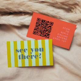 Tarjeta De Recepción Boda RSVP de código QR rojo oscuro