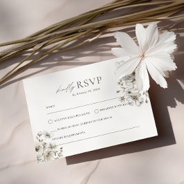 Tarjeta De Recepción Boda RSVP de floral de crema rusa