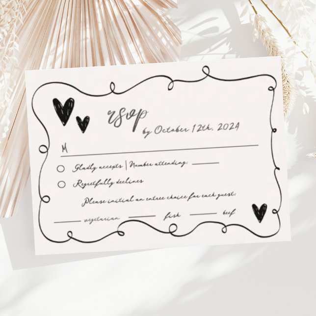 Tarjeta De Recepción Boda RSVP de la riña de escrúpulos de la mano (Subido por el creador)