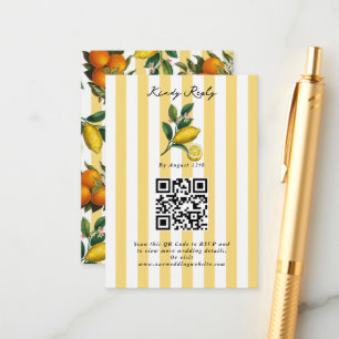 Tarjeta De Recepción Boda RSVP de limones cítricos mediterráneos italia