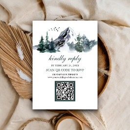 Tarjeta De Recepción Boda RSVP del código QR del invierno de la selva d