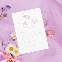 Boda RSVP dibujado con mano rosa de Rubor