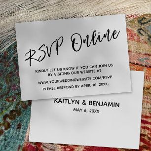 Tarjeta De Recepción Boda RSVP Escritura Casual Online