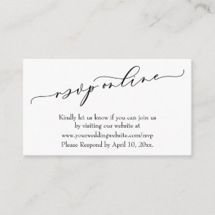 Tarjeta De Recepción Boda RSVP Online Elegant Script de lujo