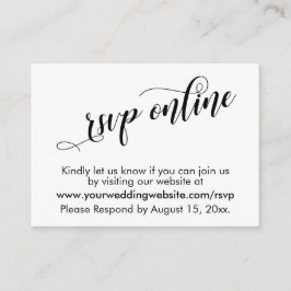 Tarjeta De Recepción Boda RSVP Online Elegant Typography Insertar tarje
