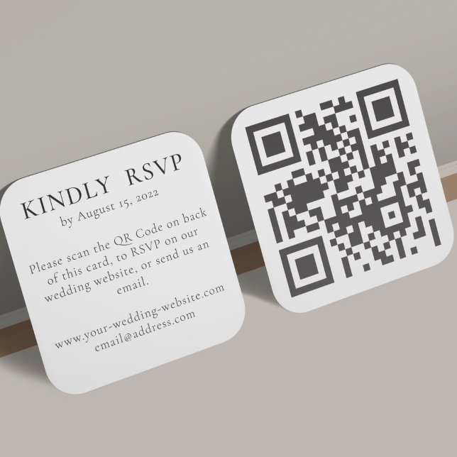 Tarjeta De Recepción Boda RSVP Online En Sitio Web Con Código QR (Subido por el creador)