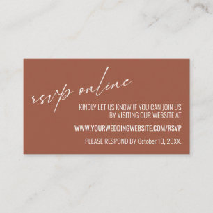 Tarjeta De Recepción Boda RSVP Online Terracota Contemporánea
