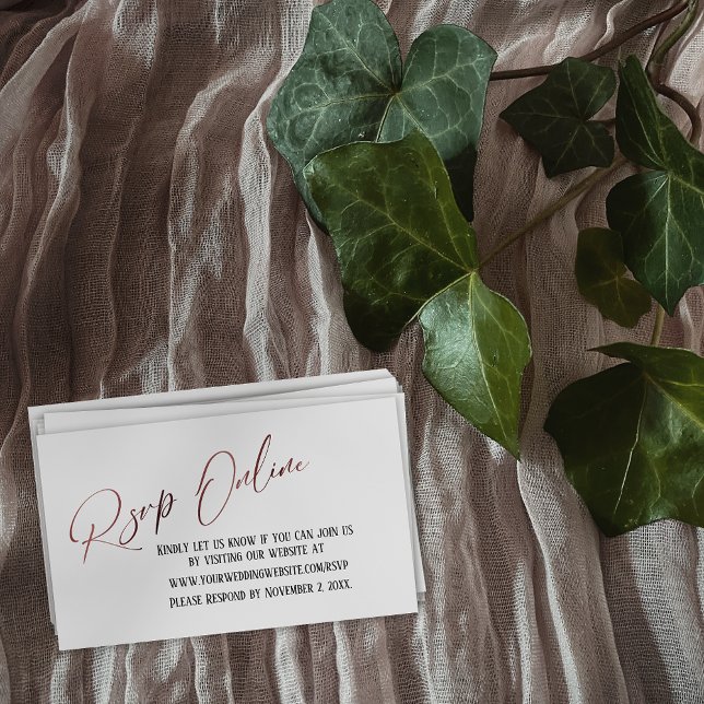 Tarjeta De Recepción Boda RSVP Rosa en línea Dorada Elegante escritura  (Subido por el creador)