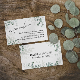 Tarjeta De Recepción Boda RSVP verde en línea Elegante contemporáneo