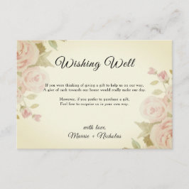 Tarjeta De Recepción Boda Rubor Rosa Floral Retro Deseando Bien
