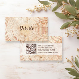 Tarjeta De Recepción Boda ruso Detalles de grano de madera Personalizad
