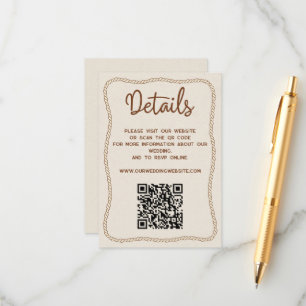 Tarjeta De Recepción Boda ruso occidental detalla el código QR del siti
