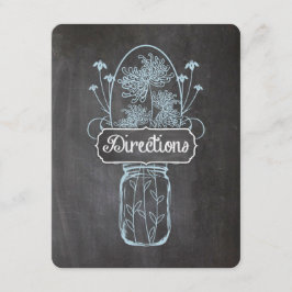 Tarjeta De Recepción Boda Rustic Blue Mason Jar Chalkboard
