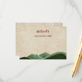 Tarjeta De Recepción Boda Rustic Camping
