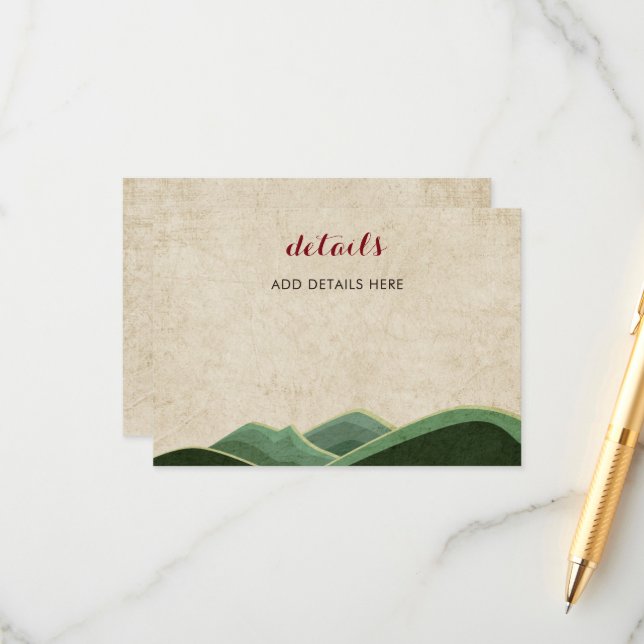 Tarjeta De Recepción Boda Rustic Camping (Anverso/Reverso In Situ)