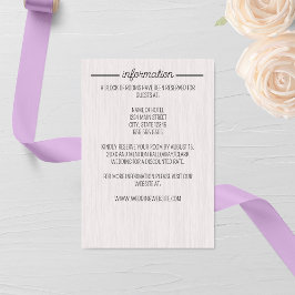Tarjeta De Recepción Boda Rustic White Wood
