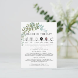 Tarjeta De Recepción Boda Rústica Acuarela de Eucalipto Verde Suave
