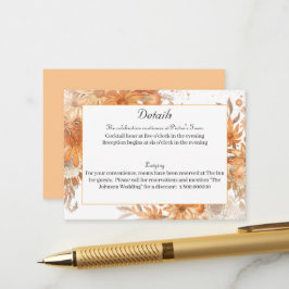 Tarjeta De Recepción Boda rústica de acuarela floral de otoño