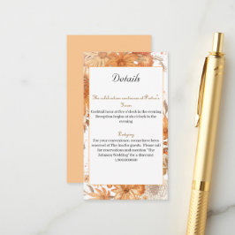 Tarjeta De Recepción Boda rústica de acuarela floral de otoño