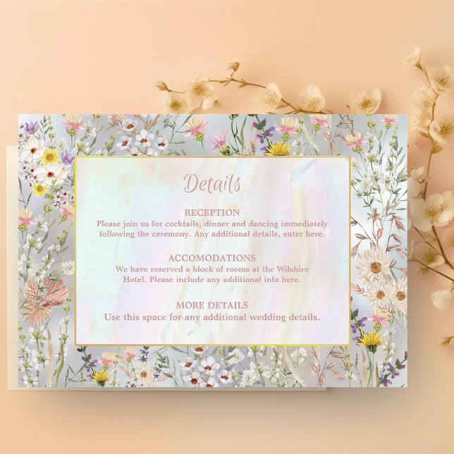 Tarjeta De Recepción Boda rústica del Jardín Pastel de Flor Silvestre (Subido por el creador)