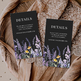Tarjeta De Recepción Boda Rústica Elegante de Flor Silvestre Negra