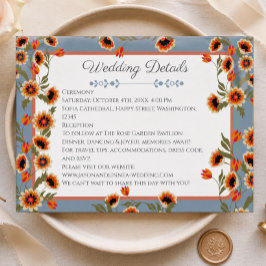 Tarjeta De Recepción Boda rústica floral escandinava de inspiración fol