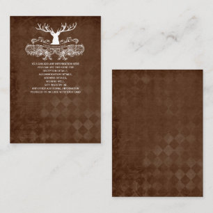 Tarjeta De Recepción Boda Rústico Antler Deer Winter Woodland