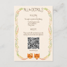Tarjeta De Recepción Boda Rústico de los Gatos Forestales Whimsical (Cr