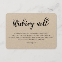 Tarjeta De Recepción Boda rústico deseando lo mejor. Inserción kraft mo