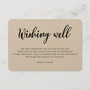 Tarjeta De Recepción Boda rústico deseando lo mejor. Inserción kraft mo