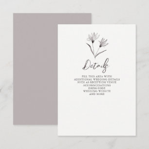 Tarjeta De Recepción Boda Rústico Elegante De Esbozo Floral