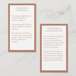 Tarjeta De Recepción Boda Rústico Naranja quemado en Terracota