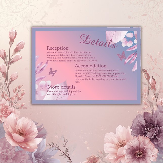Tarjeta De Recepción boda sakura en flor de cerezo pastel (Subido por el creador)