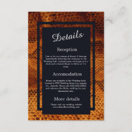 Tarjeta De Recepción boda salvaje de piel de serpiente de lujo