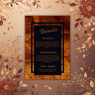 Tarjeta De Recepción boda salvaje de piel de serpiente de lujo