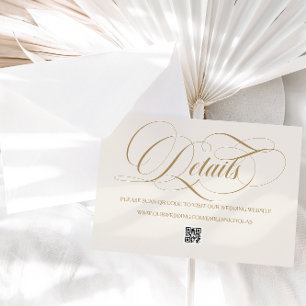 Tarjeta De Recepción Boda sencillo marfil-negro clásico