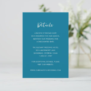 Tarjeta De Recepción Boda simple azul moderno