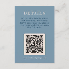 Tarjeta De Recepción Boda simple azul oscuro